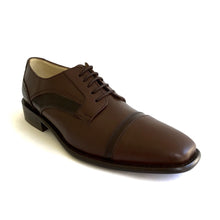 Cargar imagen en el visor de la galería, GALBAR Hecho en México zapato Artesanal Derby Ferrero/Moka zapato de agujetas formal zapatos de vestir