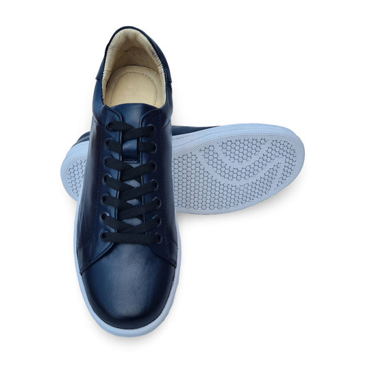 Tenis casual azul marino piel